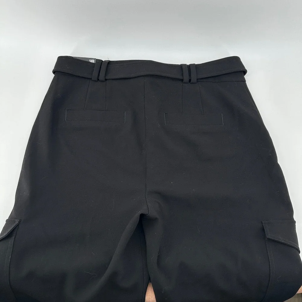 EXPRESS Cargo Pants Super High Waisted Belted Ankle Dark Academia Streetwear 14R